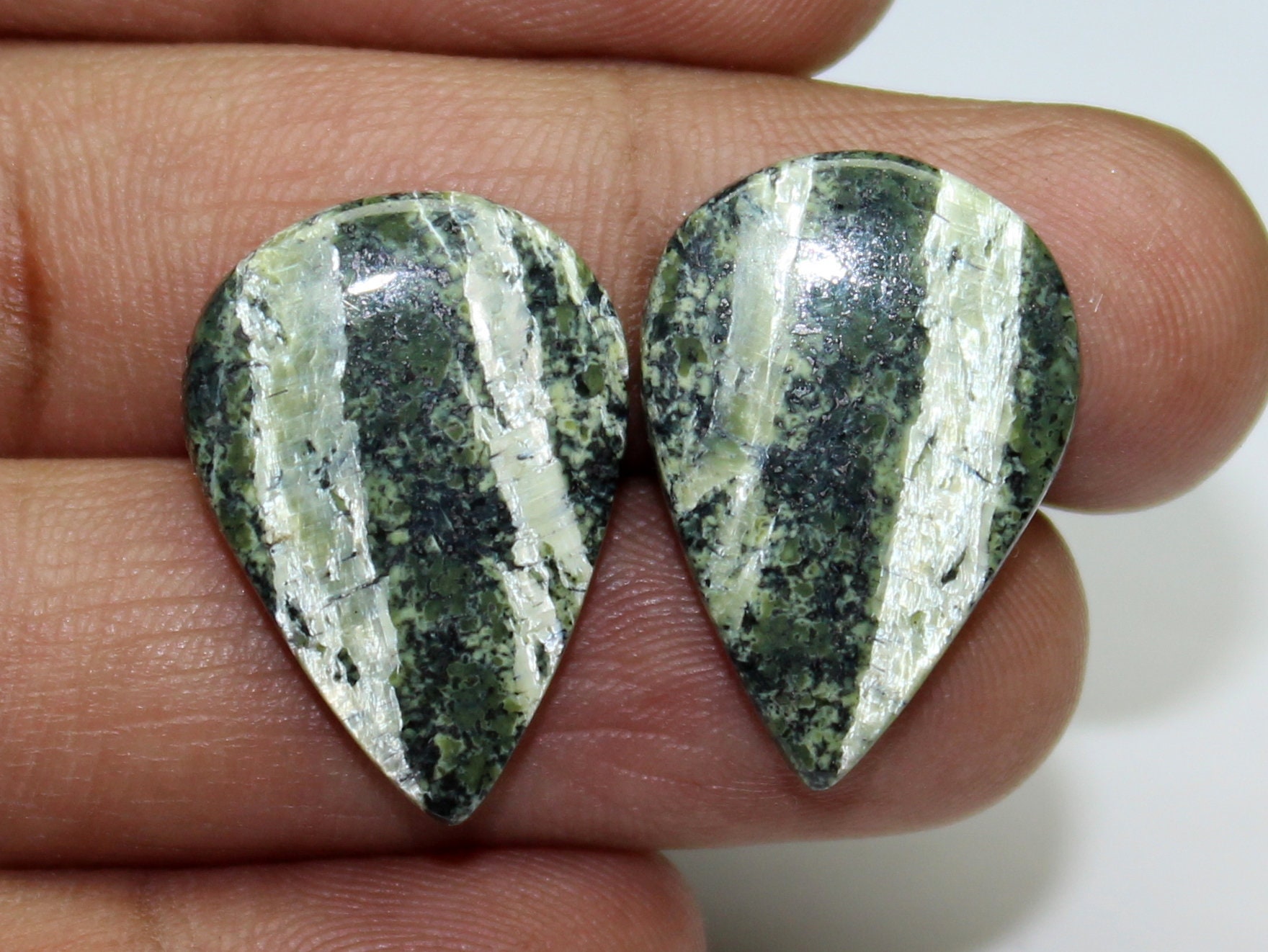 Zebra Jasper pair gemstoneNatural Zebra Jasper cabochon 17x24 | Etsy