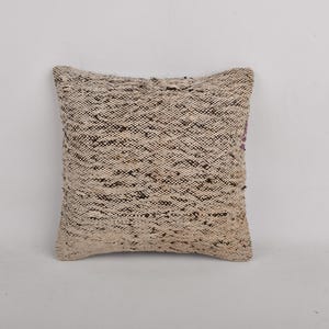 Almofada de designer de interiores, almofada boho, almofadas antigas 12x12, almofada kilim feita à mão, almofada branca, almofada monocromática simples,