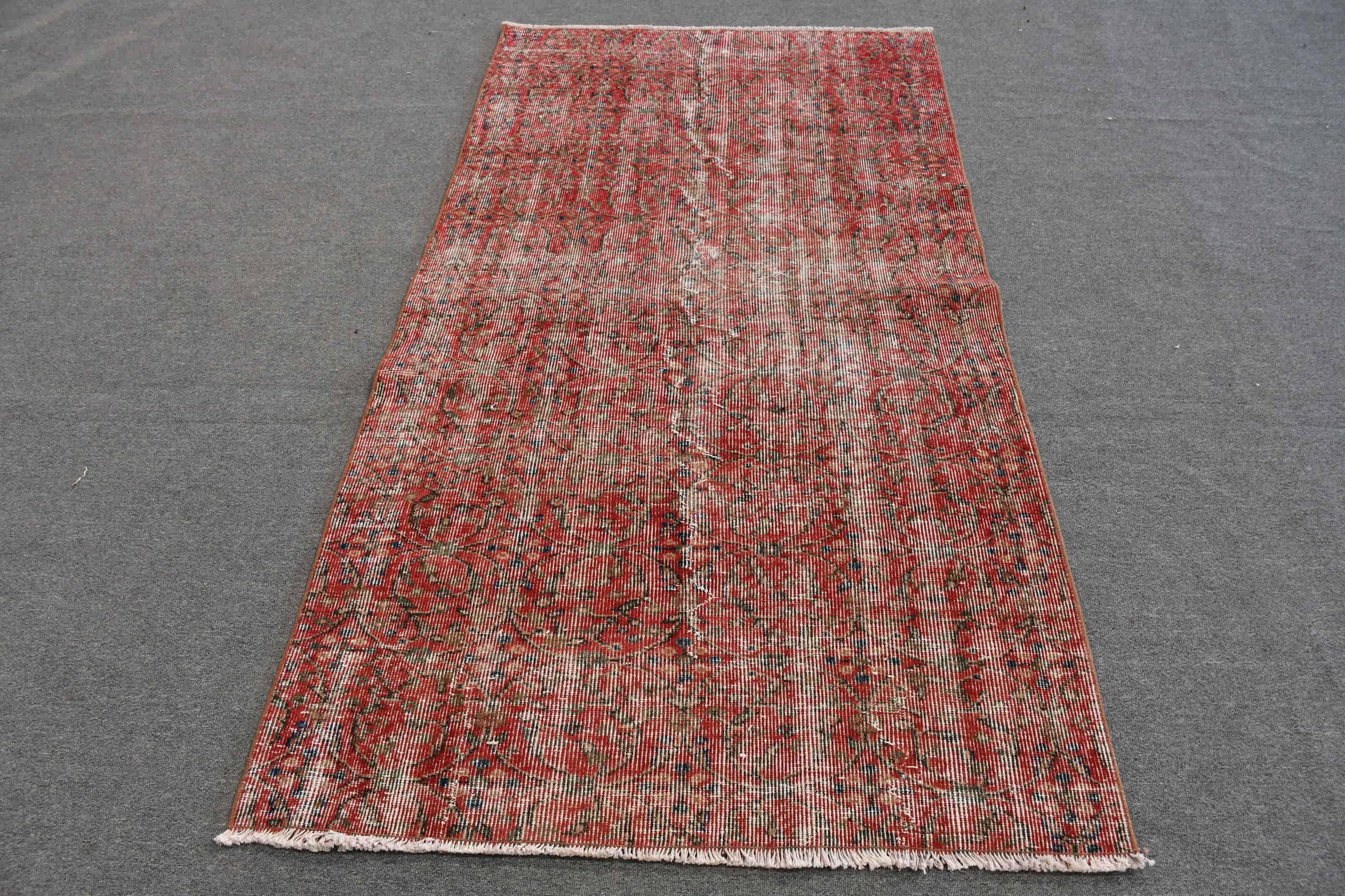 Vintage Turkish Area Rug 3.7x6.9 Ft, Red Blue Abstract Rug - Etsy