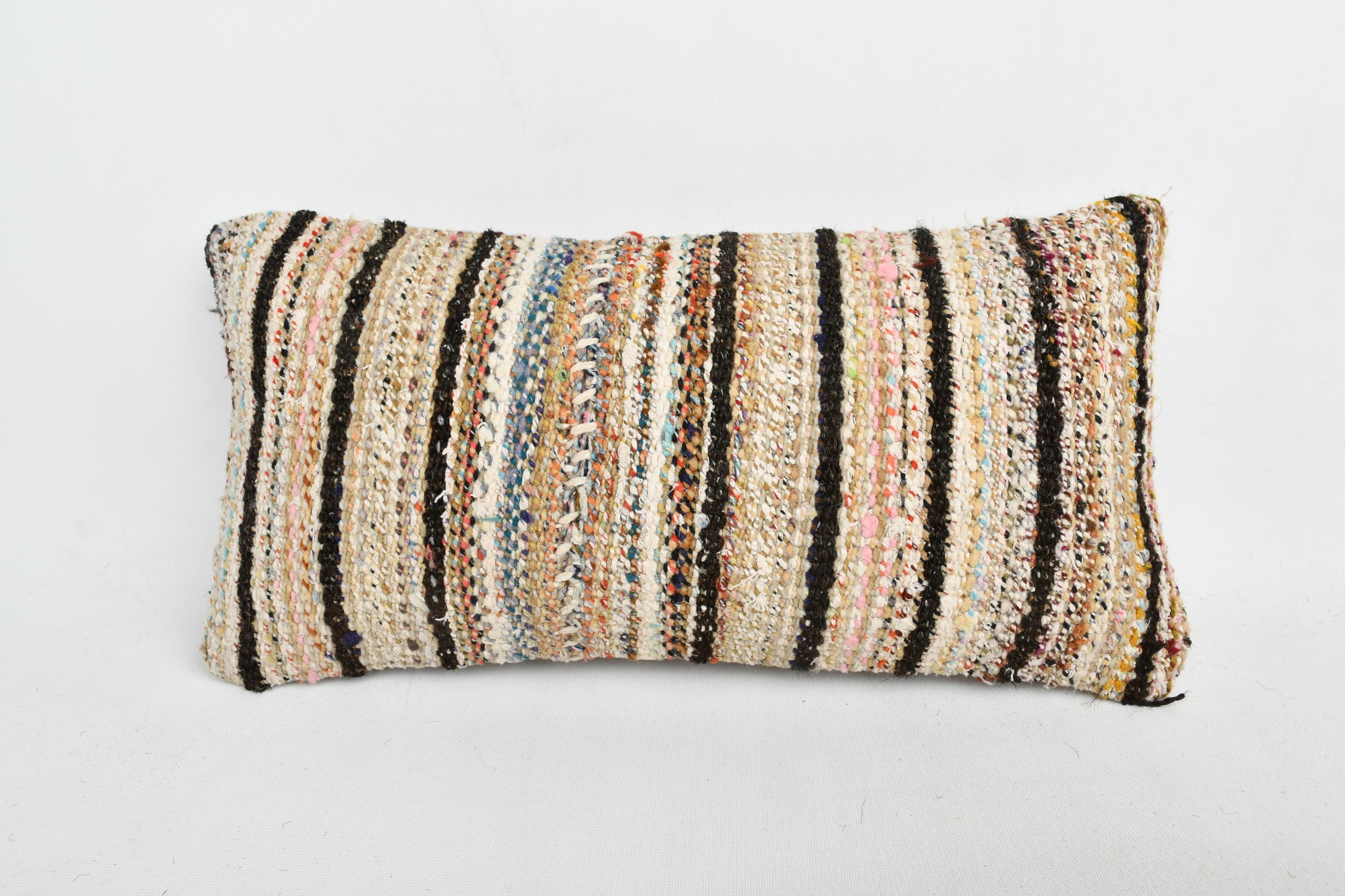 Ethnical Kilim Rug Pillow, Home Decor Pillow, 8x16 Pillow for Sofa