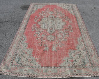 Vintage Rug, Turkish Rug, Large Rug, Antique Carpet, 67x111 inches Red Carpet, Office Rug, Living Room Rugs, Tribal Bedroom Carpet,  5236