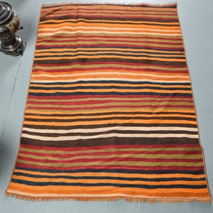 Vintage Kilim, Small Kilim, Turkish Kilim, Antique Kilim, 38x54 inches Beige Kilim, Turkey Kilim, Entry Kilim,  9643