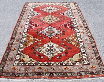 トルコラグ、4.6x8.1フィートのエリアラグ、ヴィンテージラグ