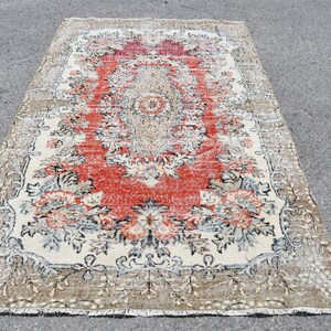 Large Rug, Turkish Rug, 5.5 x9 , Vintage Rug, Antique Rug, Oriental Rug, Wool Rug, Oushak Rug, Handmade Rug, Living Room Rug, Decor SN- 4339