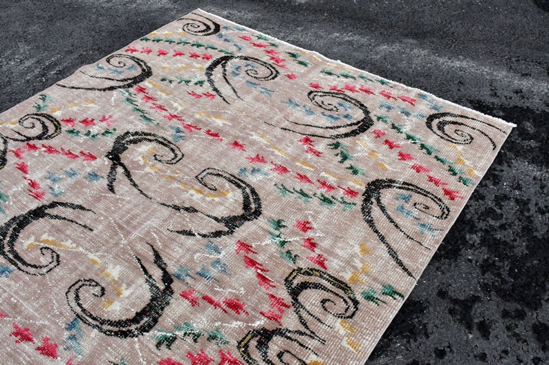 Vintage Rug Living Room Rug Oushak Rug Salon Rug SN- 3996 Antique Rug Large Rug Handmade Rug Art Deco Rug 6.1 x9.3 Turkish Rug