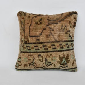 Poduszka z kilimu w stylu vintage, poduszka dekoracyjna z kilimu w stylu vintage, poduszka dekoracyjna 16x16, ręcznie robiona poduszka z kilimu, beżowa poduszka, poduszka teksturowana