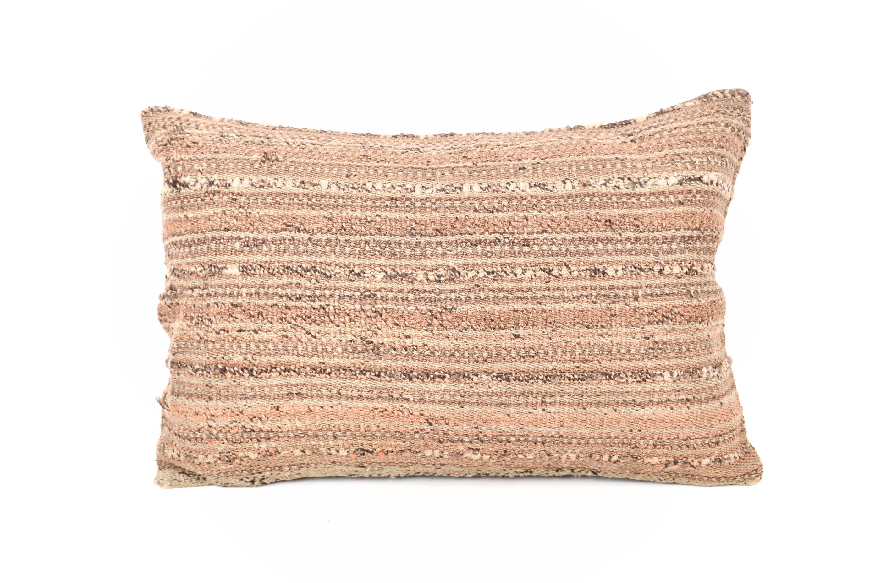 Interior Designer Pillow, Pillow for Sofa, 16x24 Home Decor Pillow, Handmade Kilim Cushion, Beige Cushion, Geometric Lumbar Pillow,