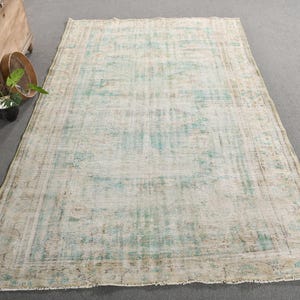 本物のトルコラグ ヴィンテージ ハンドメイド カーペット 201 x 313 cm