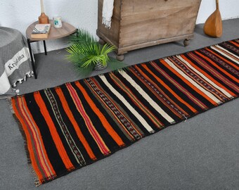 ヴィンテージ トルコ ラグ ランナー 85 x 350 cm、ピンク ボヘミアン