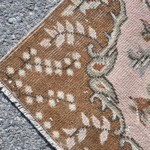 Accent Rug, Turkish Rug, Vintage shops Rug, Antique Carpet, 44x79 inches Brown Rug, Outdoor Rug, Area Rug, Decorative Entry Rugs, 7899