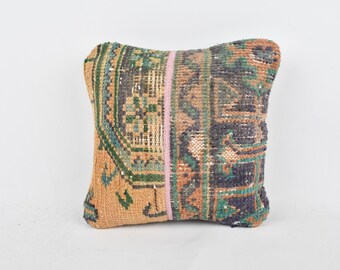 Almohada de regalo, almohadas antiguas, almohada de decoración para el hogar de 12x12, almohada de diseñador de interiores, almohada azul, almohada de patchwork, almohada de alfombra, almohada bohemia,