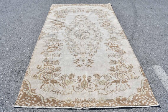 Flower フローラル柄　ヴィンテージラグ　トルコヴィンテージラグ ヴィンテージ トルコ ラグ、大型ウール カーペット、花柄エリア ラグ