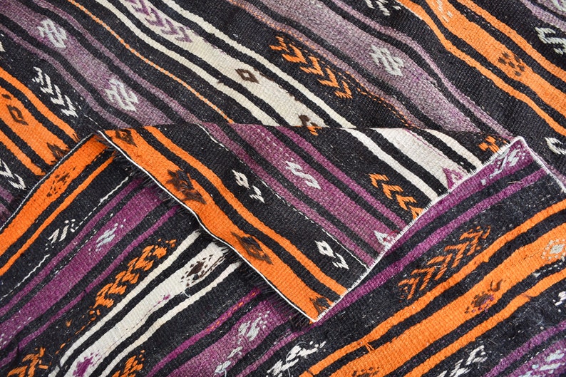 Turkish Kilim Handmade Kilim Oushak Kilim Purple Kilim Etsy