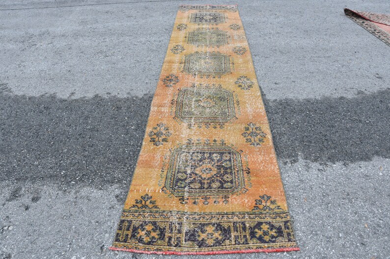 2.7x12.4 feet Antique Rug Oushak Rug Long Hallway Rug Antique Runner Rug Turkish Rug SN-7258 Vintage Rug Organic Rug Oriental Rug