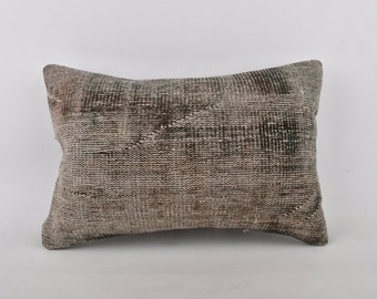 Turkish Kilim Pillow, Pillow for Sofa, 16x24 Kilim Pillow, Handmade Kilim Cushion, Beige Cushion Case, Door Stopper Pillow, Rug Pillow,