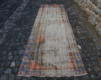 トルコラグ、3x9ランナーラグ、ヴィンテージラグ、装飾ウシャクラグ