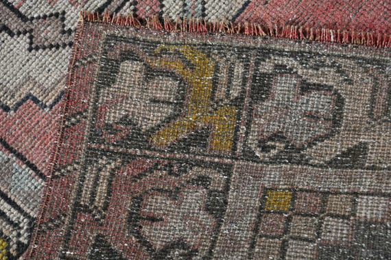 トルコラグ、3x9ランナーラグ、ヴィンテージラグ、装飾ウシャクラグ