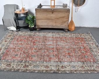 Turkish Large Rug 5.2x8.6 ft (160x261 cm), Vintage Red Ombré Rug