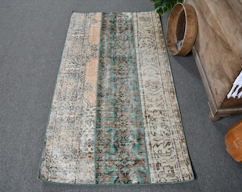 ヴィンテージラグ、3x5アクセントラグ、パッチワークラグ、トルコラグ