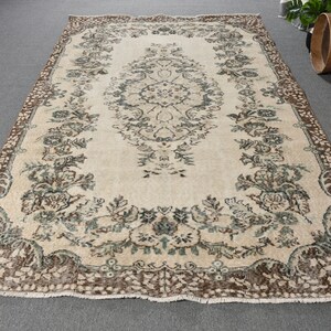 Vintage Rug, 6x10 ft Large Rug, Turkish Rug, Anatolian Rugs, Rugs For Bedroom, 5.7x9.1 ft Beige Rug, Oushak Rugs, Large Turkish Rug,