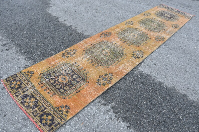 2.7x12.4 feet Antique Rug Oushak Rug Long Hallway Rug Antique Runner Rug Turkish Rug SN-7258 Vintage Rug Organic Rug Oriental Rug