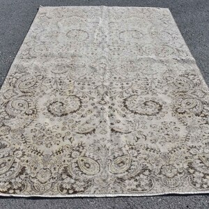 Turkish Rug, Large Carpet, Vintage Rug, Home Decor Rug, 78x116 Inches Beige Carpet, Handmade Salon Carpet, Bohemian Living Room Rugs,  7713