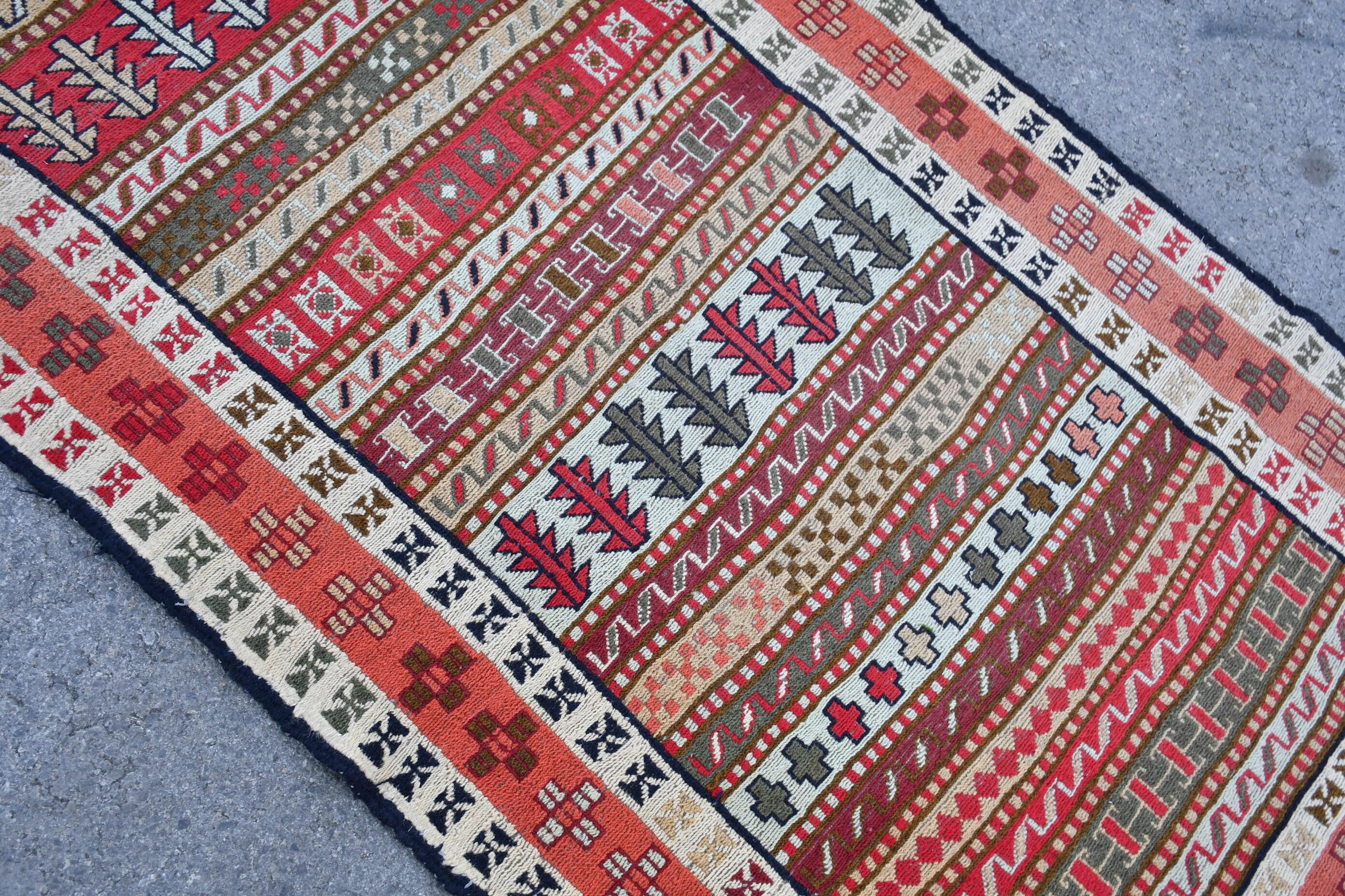 Turkish Rug, Accent 3.3x5.8 Ft Vintage Rug, Red Floral Wool Rug - Etsy
