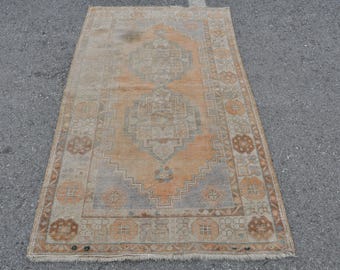 3.6x6.3 ft Teppich, Vintage Teppich, Türkischer Brauner Wollteppich