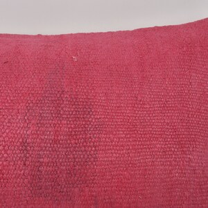 Handmade Kilim Cushion, Vintage Kilim Pillow 16x24 Kilim Cushion Sham, Kilim Pillow Cover, Pink Cushion Case, Rectangular Pillow, Throw Sofa image 3