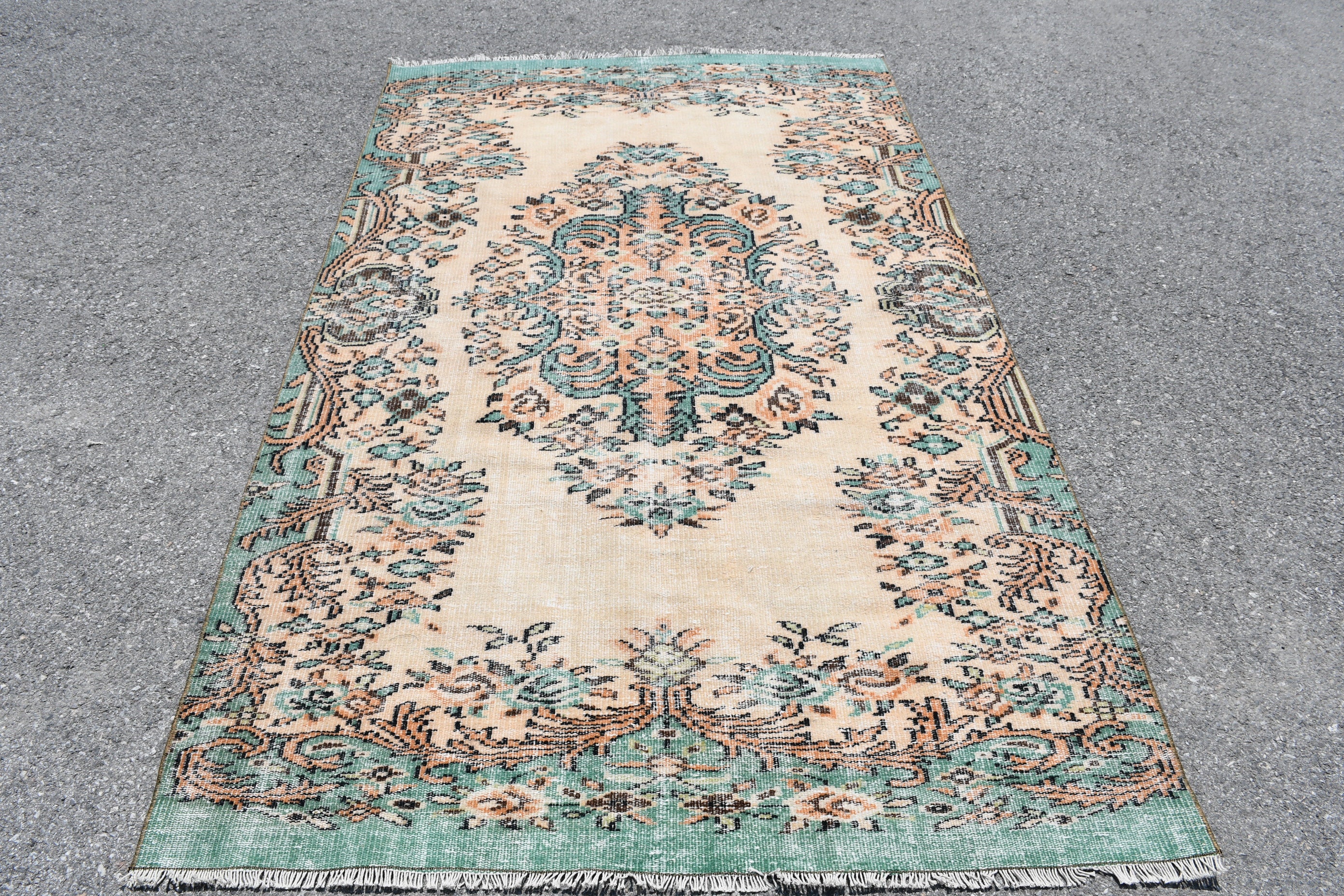 83.5×40 \"Green sea” ViNTAGE TURKiSH RUG Turkish Rug, Vintage Rug, Green Rug, 5 X 8.5 Ft Home Decor
