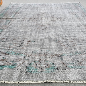 Vintage Rug, 5.2x8.9 ft Large Rug, Turkish Rug, Antique Rugs, Overdyed Rug, Rugs For Living Room, Gray Floor Rug, Large Vintage Rug,  11719