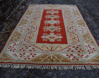 20x30m Großer Vintage Türkischer Teppich, Roter Floraler Wollteppich