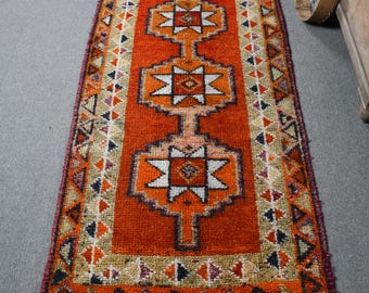 Herkiラグ、ヴィンテージラグ、トルコラグ、2.9 x 11.2フィートの