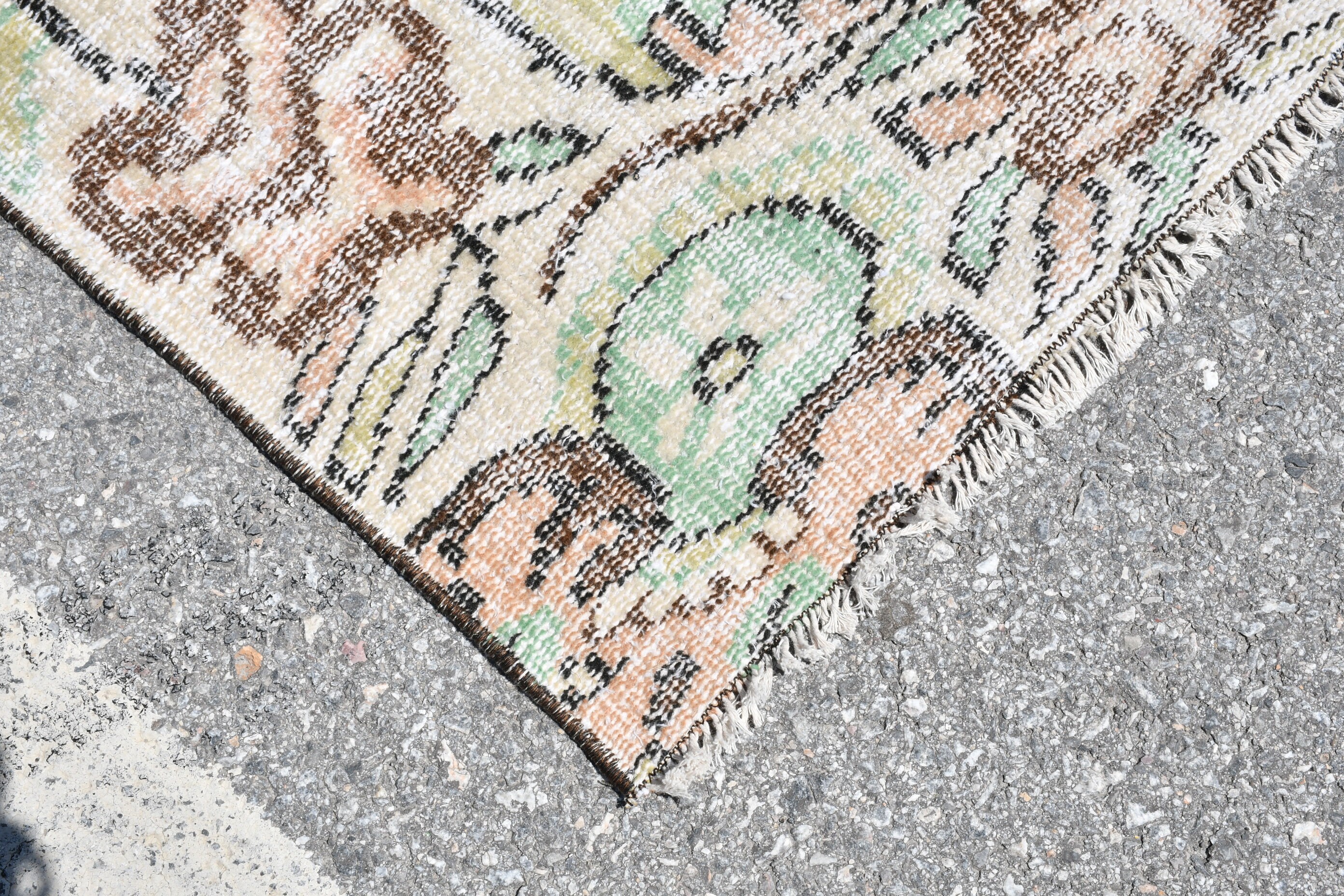 83.5×40 \"Green sea” ViNTAGE TURKiSH RUG 83.5×40 