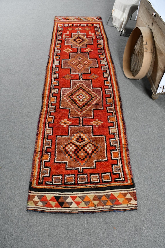 トルコ製ヴィンテージラグ 3 x 10 フィート - Etsy 日本