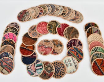 Beer Coaster, Washable Coaster, Coffee Coaster, 5x5&quot; Drink Coaster, Vintage Coaster, Wholesale Kilim Coaster, Rug Coaster, Handmade Coaster,