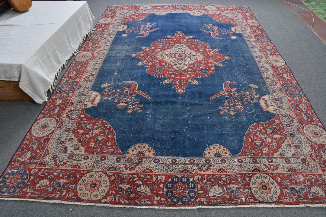 トルコ製特大ラグ 7.3x11.2フィート (223 x 340 cm)、ヴィンテージ