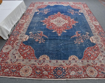 トルコヴィンテージラグ　73cm×40cm トルコ製特大ラグ 7.3x11.2フィート (223 x 340 cm)、ヴィンテージ