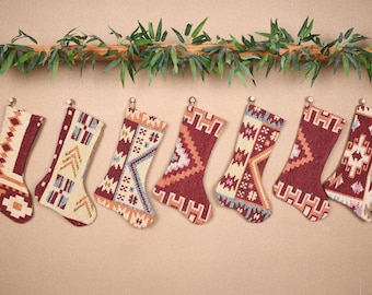 Rustic Christmas Decor, Hanging Stockings, Perfect Gift for Christmas, 7x17 Inches Holiday Stocking, Candy Stockings, Wall Hanging Socks,