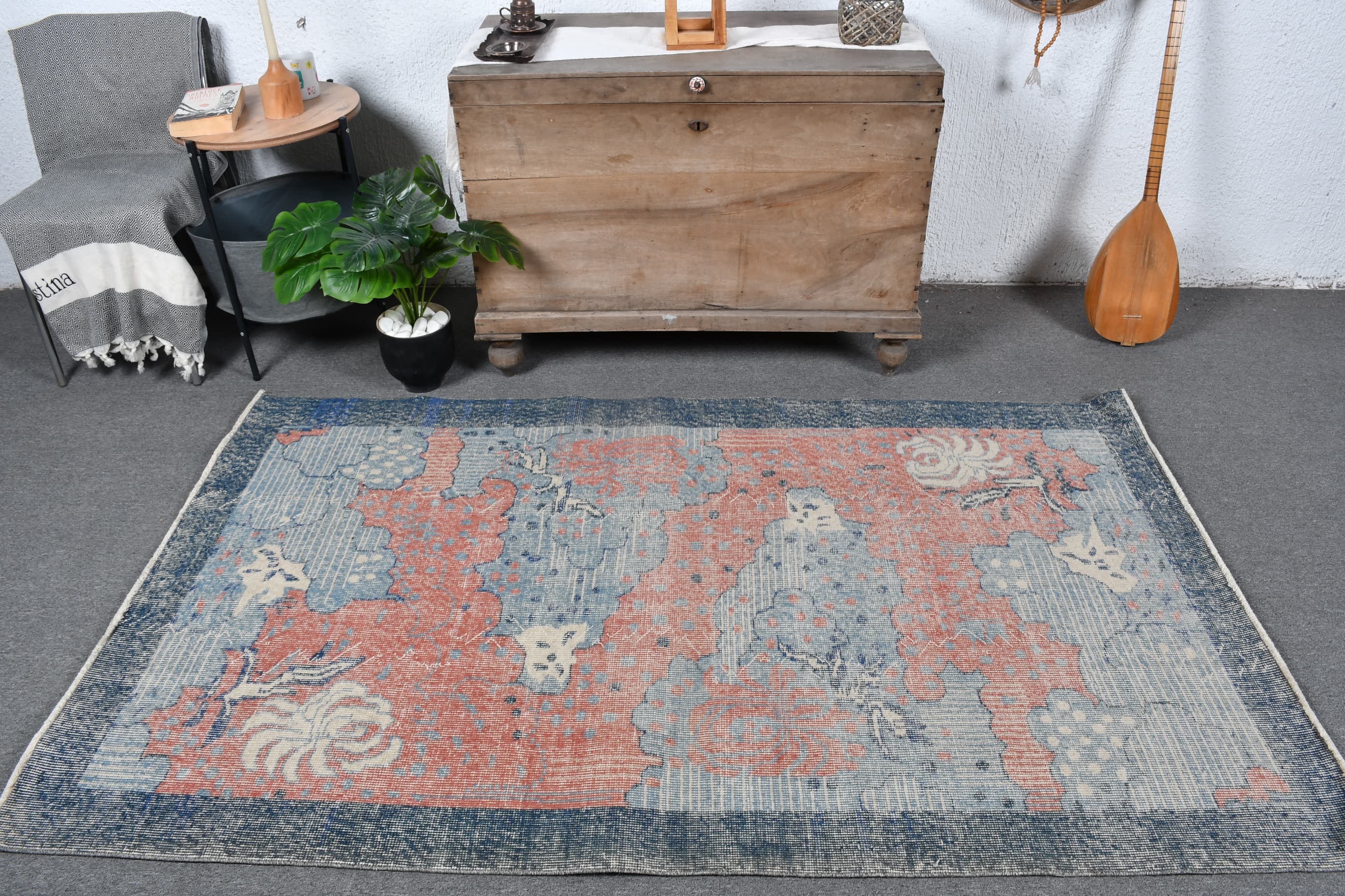 Tappeto vintage, tappeti, tappeto turco, tappeto antico, tappeti per soggiorno, tappeto rosso 4x6,8 piedi, tappeto decorativo, tappeto di lana, tappet