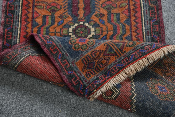 Alfombras pequeñas de 1.9x3.9 pies, alfombra vintage, alfombra turca,  alfombra de Anatolia, alfombras para baño, alfombra de dormitorio rojo,  alfombra Oushak, decoración vintage, 11615 -  España