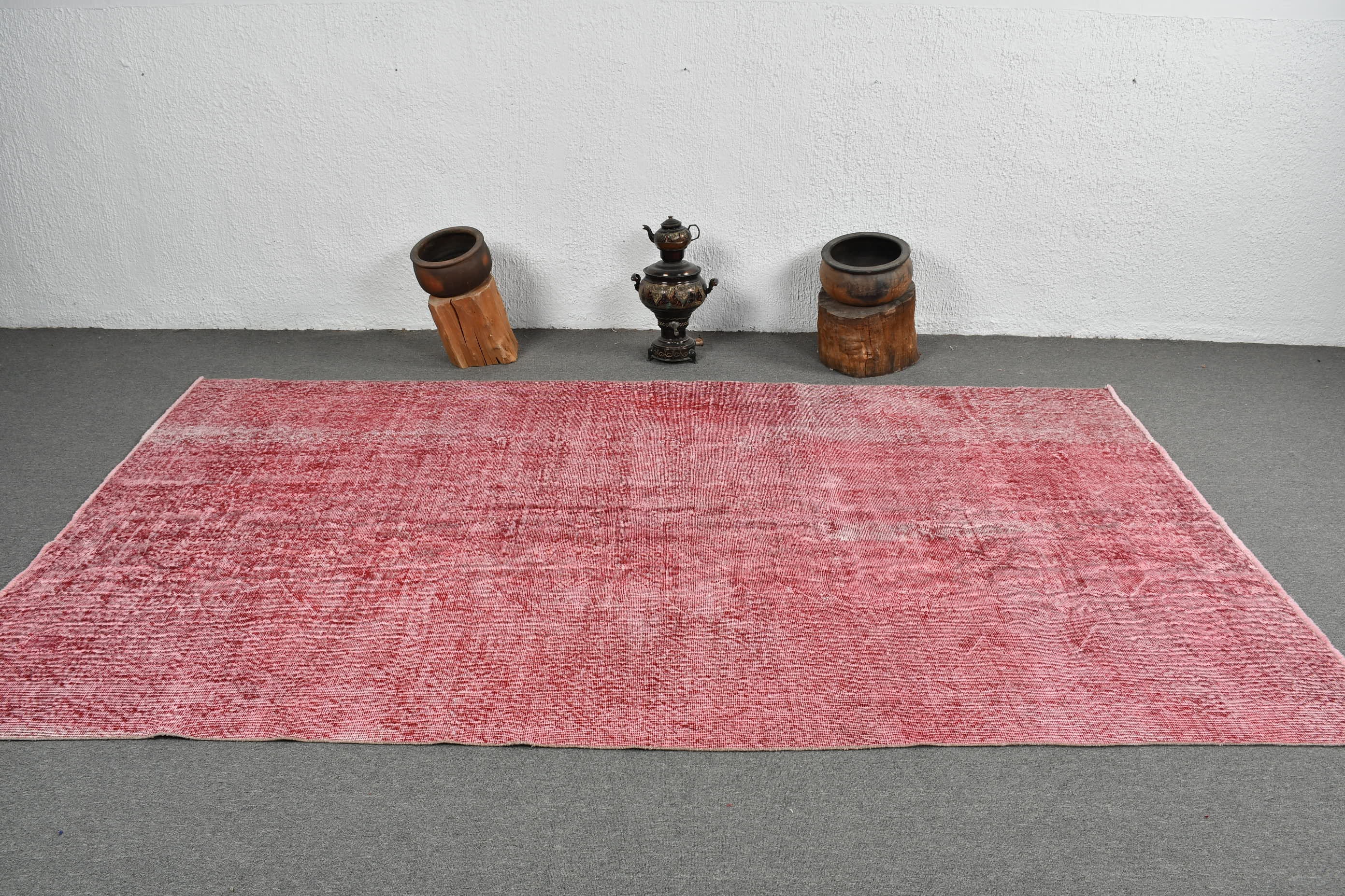 ヴィンテージラグ、オーバーダイトルコラグ、5.3x9.5フィートの大型