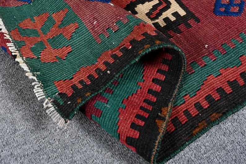 Turkish Kilim, Small Kilim, Vintage Kilim, Antique Geometric Kilim