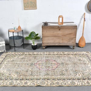 Vintage Oushak Rug, Turkish Rug, Antique Area Rug, 5x8ft, Anatolian Decor, Handwoven Carpet, Living Room Rug