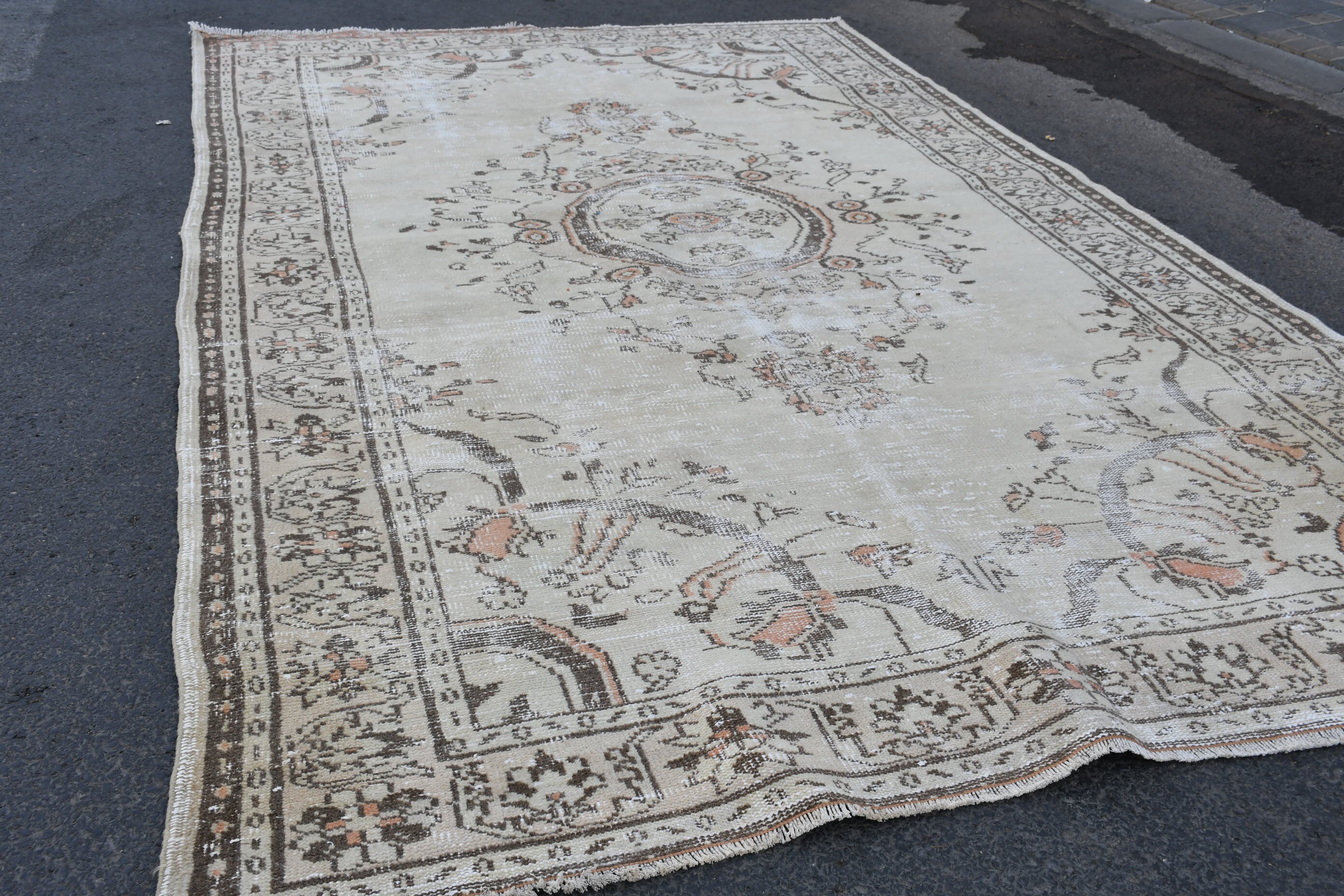 Türkischer Teppich Vintage Teppich Großer Teppich Oushak | Etsy