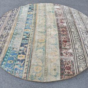 ラウンドトルコラグ、ヴィンテージスタイル、135 x 135 cm - Etsy 日本