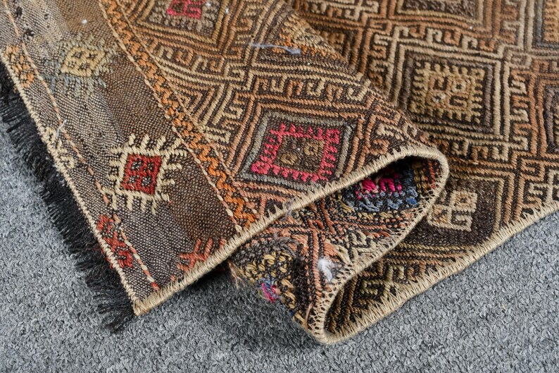 Small Kilim, Vintage Kilim, Turkish Kilim, Anatolian Embroidered Kilim