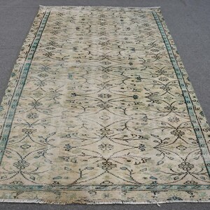 Vintage Rug, Large Rug, Turkish Rug, Home Decor Rug, 60x98 inches Beige Carpet, Handwoven Rug, Decorative Rug, Living Room Carpet,  10768