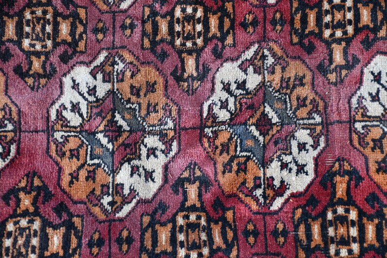 3.7 x9.4 Oushak Rug Geometric Rug Organic Rug,Handmade Rug Turkish Rug Vintage Rugs Runner Rug Purple Rug Turkish Runner Rug SN-3388