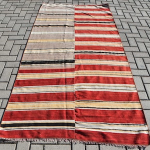 Accent Kilim, Vintage Kilim, Turkish Kilim, Home Decor Kilim, 46x53 inches Black Kilim, Handwoven Kilim, Bedroom Kilim,  9764